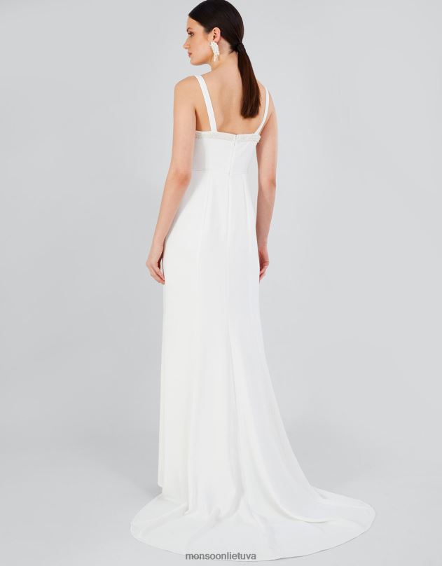 Monsoon Kate Pearl apdaila nuotakos maxi suknelė moterys dramblio kaulo apranga DPXBJ400