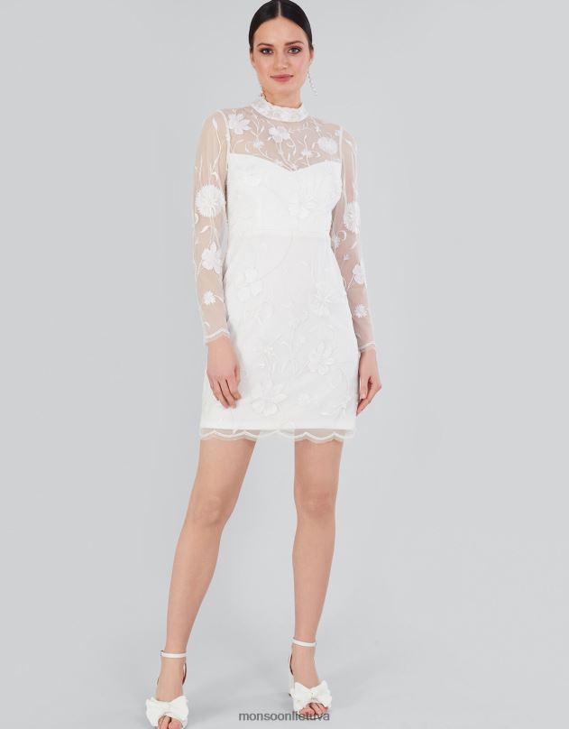 Monsoon Krystyna siuvinta trumpa suknele moterys dramblio kaulo apranga DPXBJ391