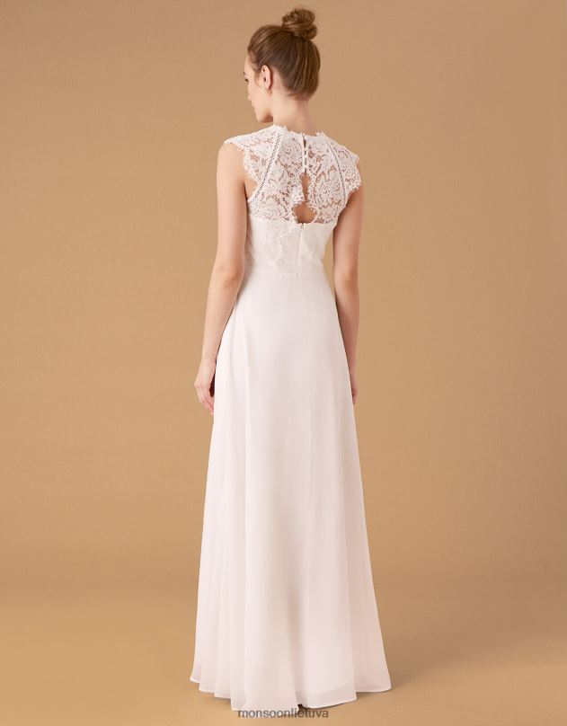 Monsoon Lilian nėrinių vestuvinė suknelė moterys dramblio kaulo apranga DPXBJ1156