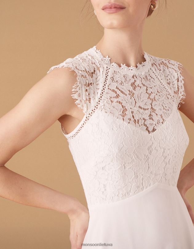 Monsoon Lilian nėrinių vestuvinė suknelė moterys dramblio kaulo apranga DPXBJ1156