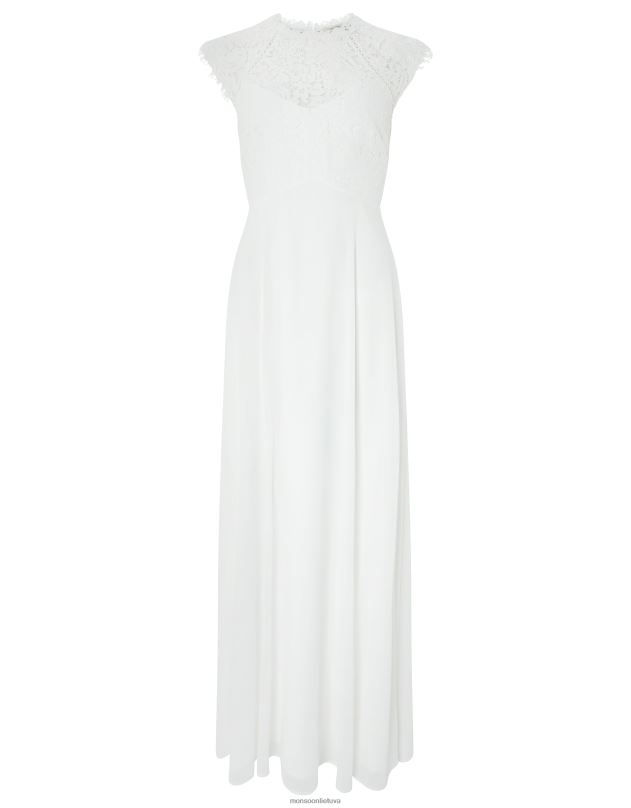 Monsoon Lilian nėrinių vestuvinė suknelė moterys dramblio kaulo apranga DPXBJ1156