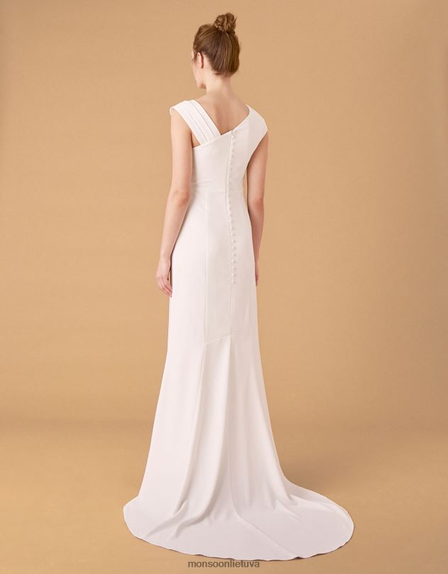 Monsoon Tesė puošta sagė nuotakos suknelė moterys dramblio kaulo apranga DPXBJ1127