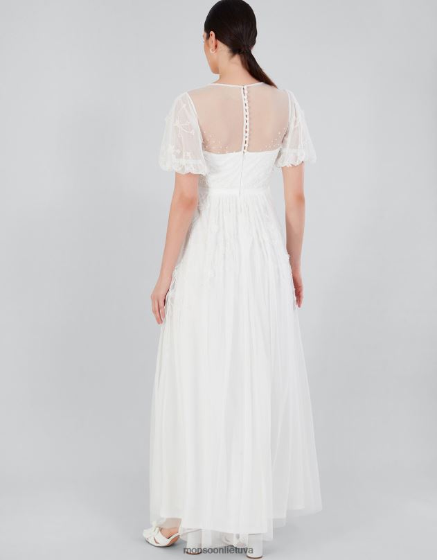 Monsoon celina puošta nuotakos maxi suknelė moterys dramblio kaulo apranga DPXBJ527