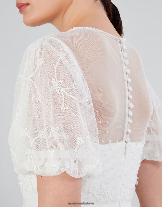 Monsoon celina puošta nuotakos maxi suknelė moterys dramblio kaulo apranga DPXBJ527