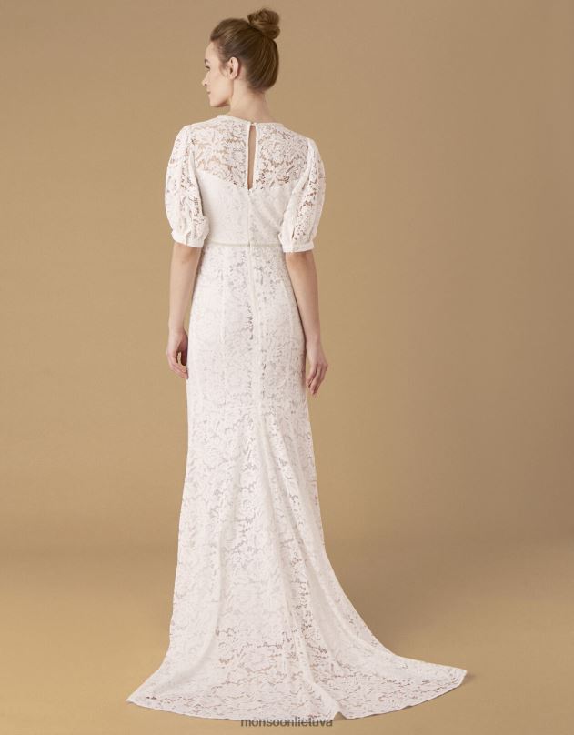 Monsoon nicky karoliukais nėriniuota nuotakos suknelė moterys dramblio kaulo apranga DPXBJ2741