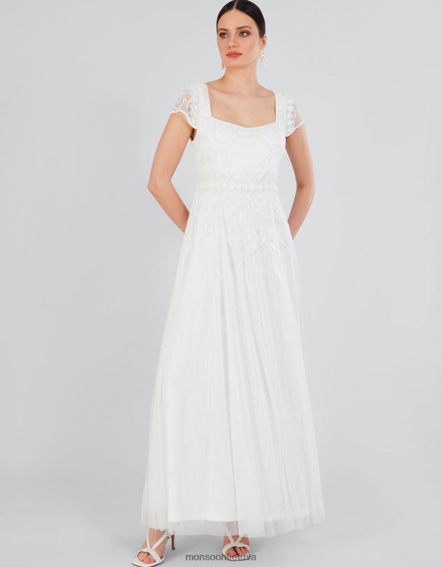 Monsoon simone nuotakos maxi suknelė moterys dramblio kaulo apranga DPXBJ803