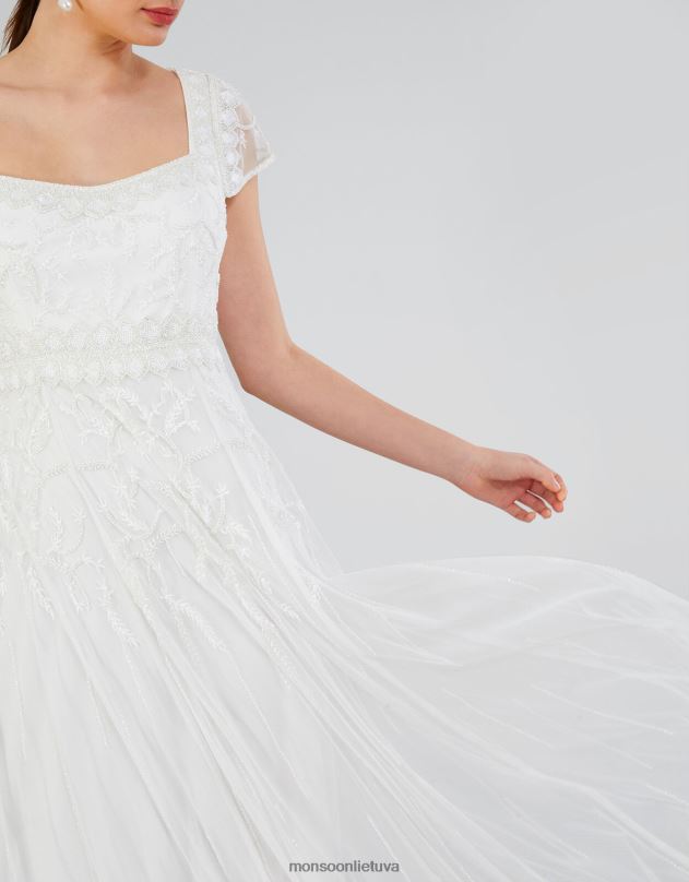 Monsoon simone nuotakos maxi suknelė moterys dramblio kaulo apranga DPXBJ803