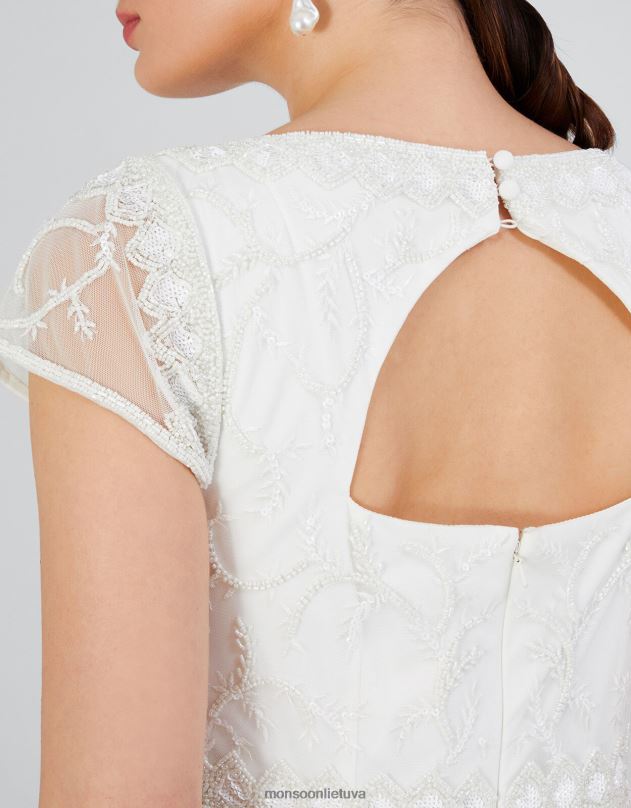 Monsoon simone nuotakos maxi suknelė moterys dramblio kaulo apranga DPXBJ803