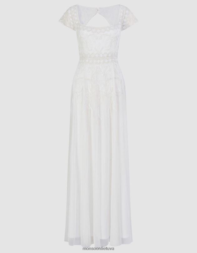 Monsoon simone nuotakos maxi suknelė moterys dramblio kaulo apranga DPXBJ803