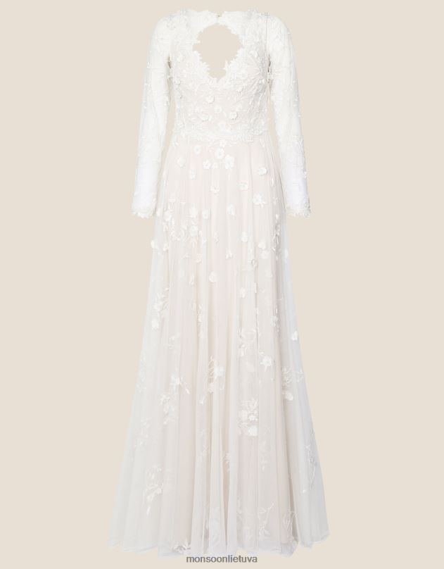 Monsoon sue puošta nuotakos maxi suknelė moterys dramblio kaulo apranga DPXBJ1116