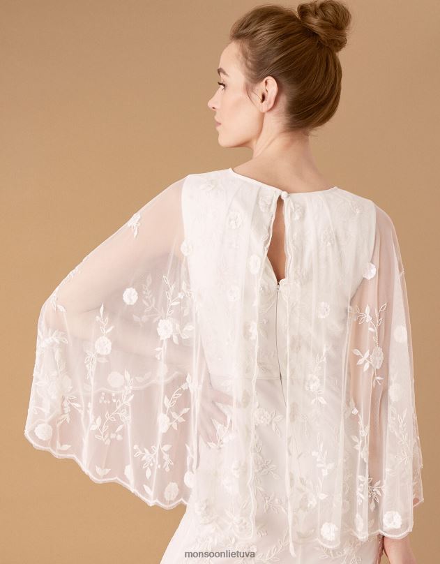 Monsoon zoey gėlėta pelerina nuotakos suknelė moterys dramblio kaulo apranga DPXBJ1150