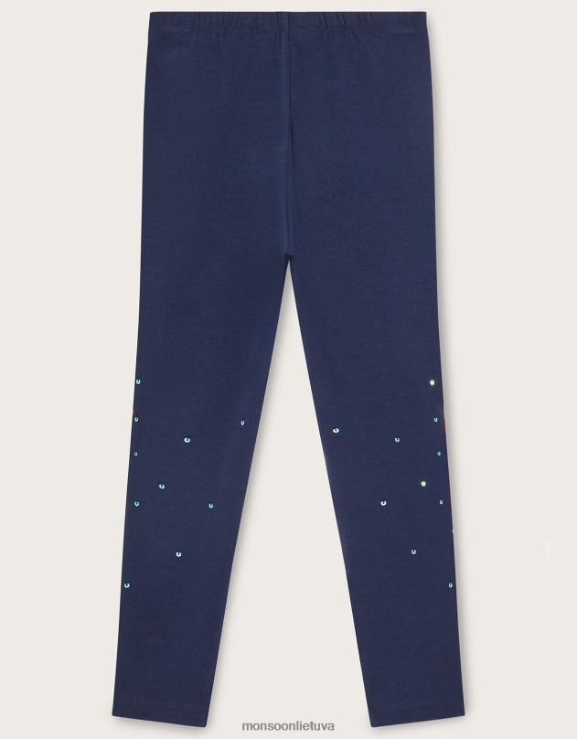 Monsoon blizgučiais puošti drugelių marškinėliai mergina mėlyna (navy) apranga DPXBJ1618