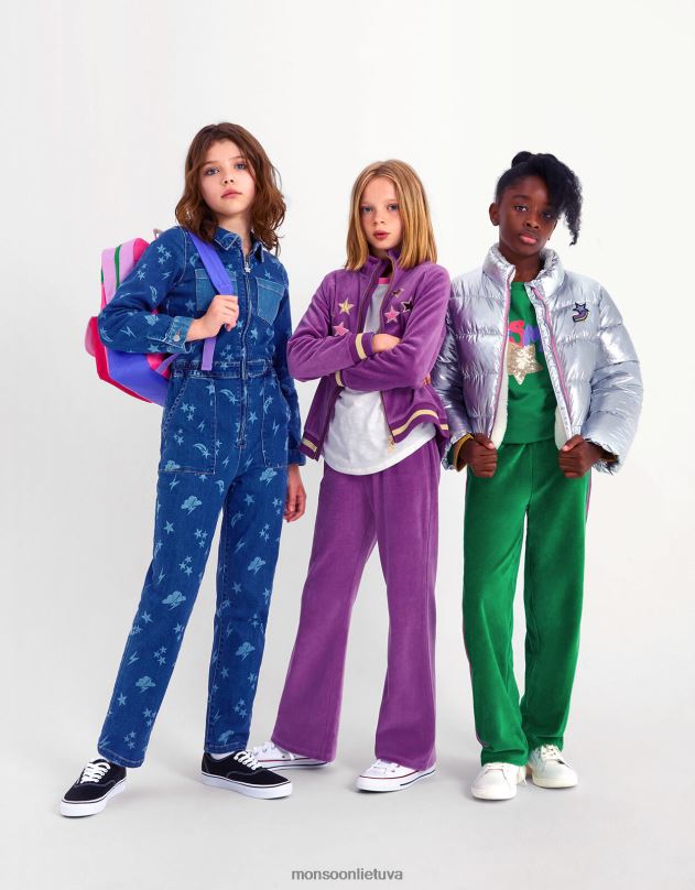 Monsoon kosminio veliūro platėjantys bėgikai mergina violetinė apranga DPXBJ1700