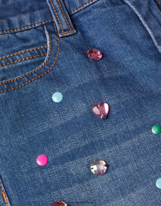 Monsoon puošti brangakmenių džinsiniai šortai mergina mėlyna apranga DPXBJ2010