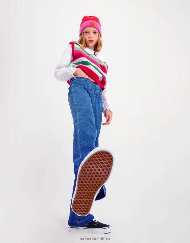 Monsoon Žvaigždžių detalėmis siuvinėti džinsai mergina mėlyna apranga DPXBJ1635