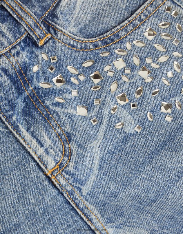 Monsoon vienaragio rašto džinsai mergina mėlyna apranga DPXBJ1740