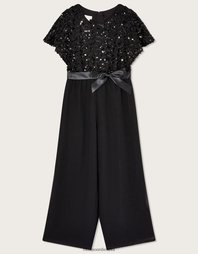 Monsoon Deco kombinezonas su pelerinomis rankovėmis mergina juodas apranga DPXBJ1669