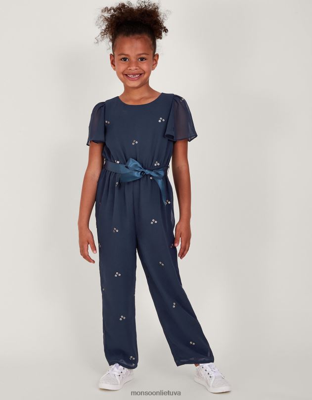 Monsoon išsklaidyti blizgučiai vakarėlis kombinezonas mergina mėlyna (navy) apranga DPXBJ1696