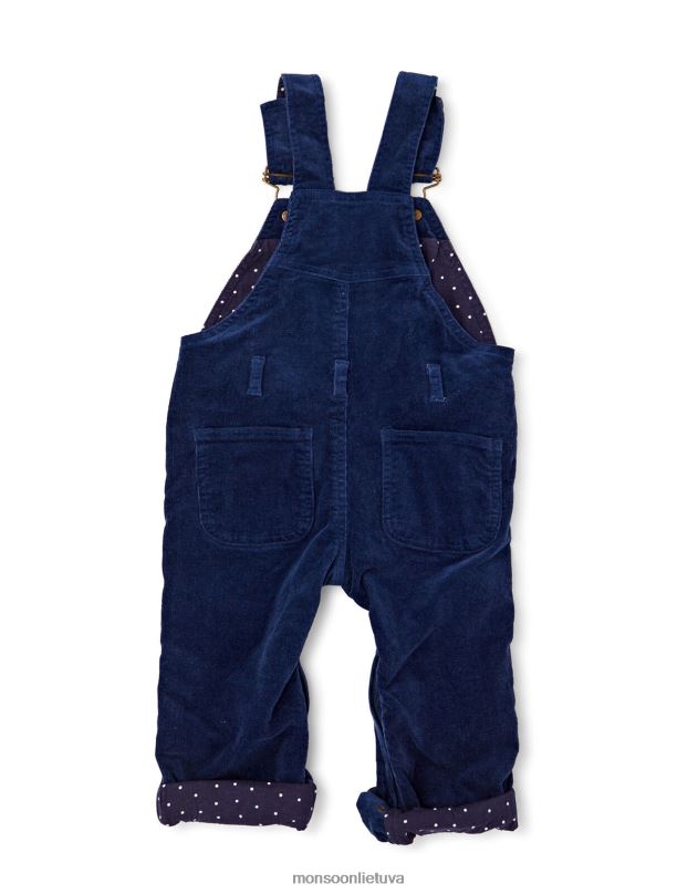 Monsoon taškuotas dungarees velvetas dungarees vaikai mėlyna (navy) apranga DPXBJ1844