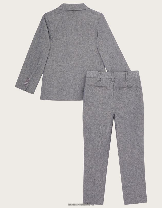 Monsoon peteliškė penkių dalių kostiumas berniukas pilka apranga DPXBJ2268