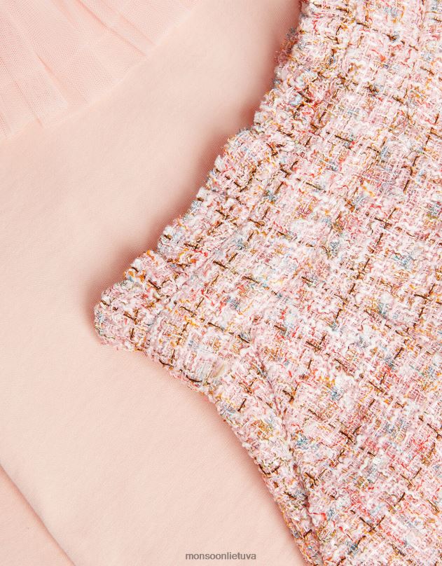 Monsoon viršutinių ir tvido šortų komplektas mergina rožinis apranga DPXBJ1715