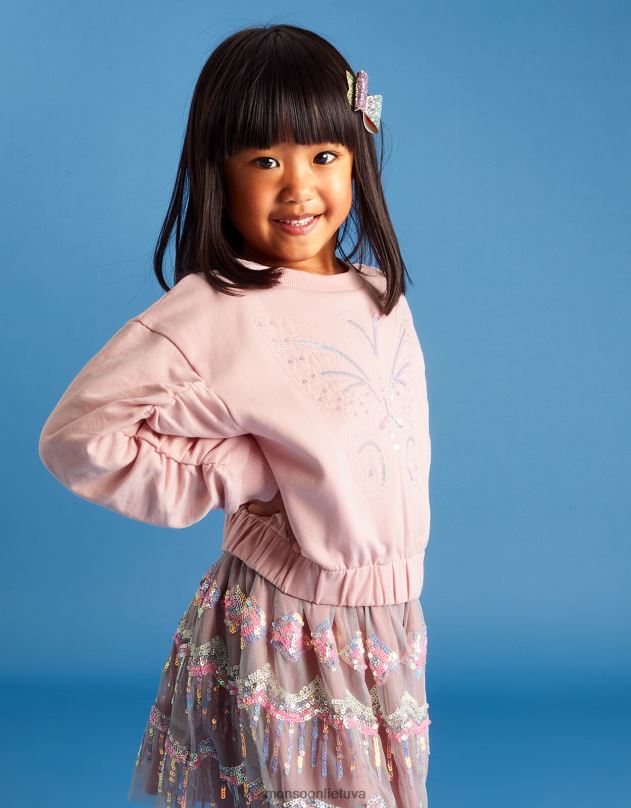 Monsoon Butterfly crop megztinis mergina rožinis apranga DPXBJ1820