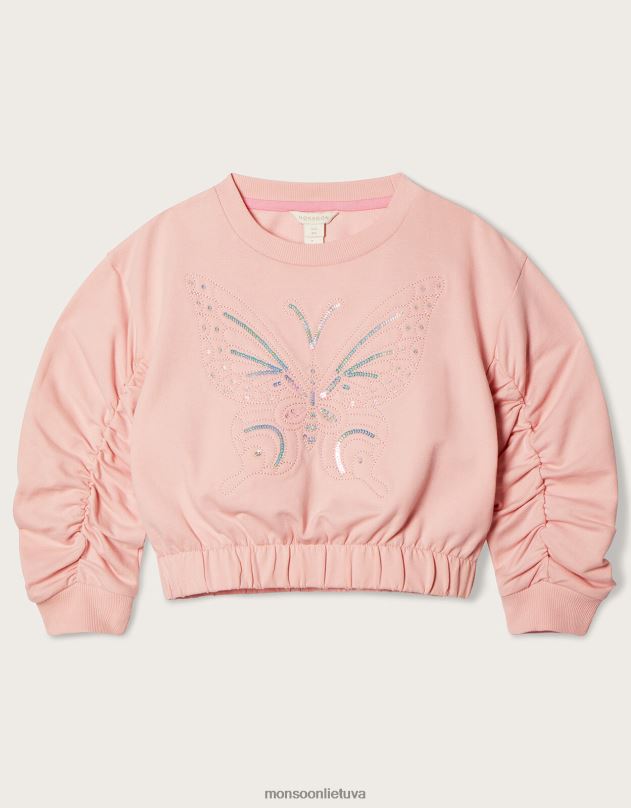 Monsoon Butterfly crop megztinis mergina rožinis apranga DPXBJ1820