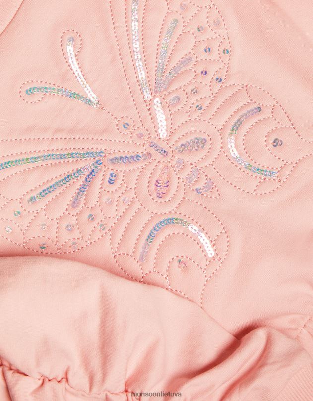 Monsoon Butterfly crop megztinis mergina rožinis apranga DPXBJ1820