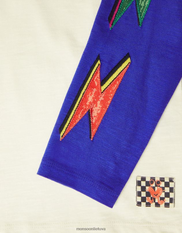 Monsoon žaibo spalvos marškinėliai berniukas dramblio kaulo apranga DPXBJ2204