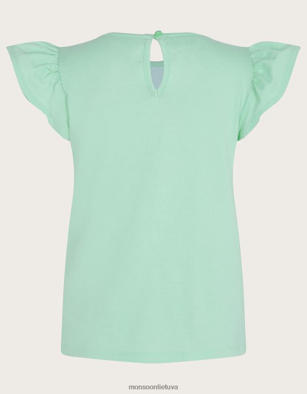 Monsoon nertas vienaragis viršus mergina žalias apranga DPXBJ1790