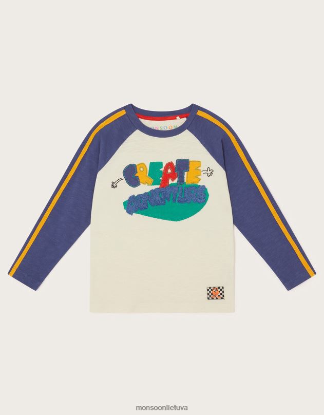 Monsoon sukurti nuotykių juostelės marškinėlius berniukas dramblio kaulo apranga DPXBJ2193
