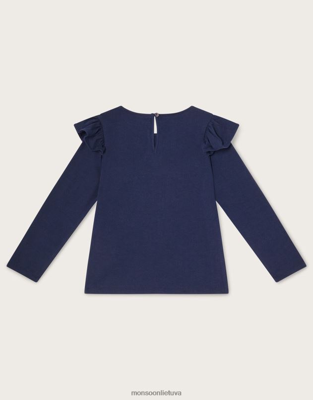 Monsoon vaivorykštinis viršus ilgomis rankovėmis mergina mėlyna (navy) apranga DPXBJ1620
