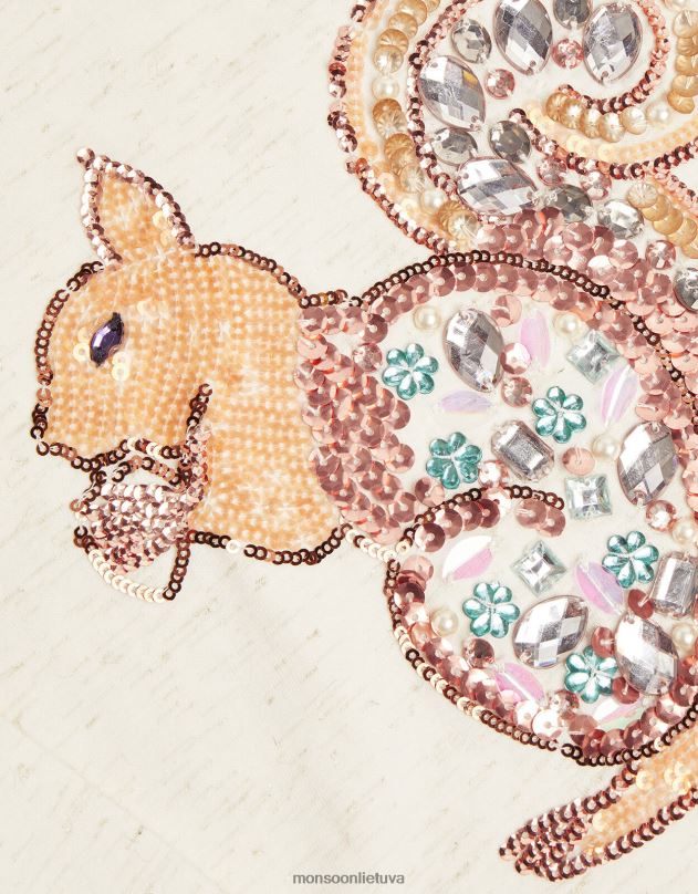 Monsoon voverės marškinėliai ilgomis rankovėmis mergina dramblio kaulo apranga DPXBJ1642