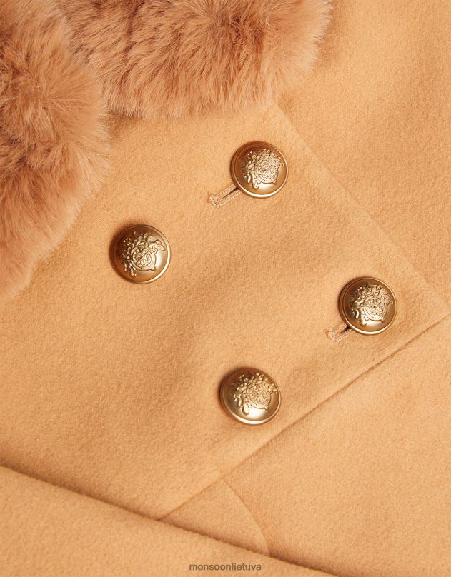 Monsoon Dvipusis kišeninis paltas mergina kupranugaris apranga DPXBJ1581