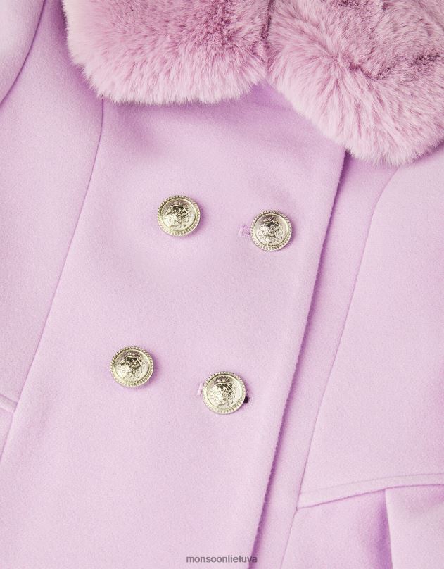 Monsoon Išmanusis paltas su dviguba krūtine mergina violetinė (alyvinė) apranga DPXBJ1722