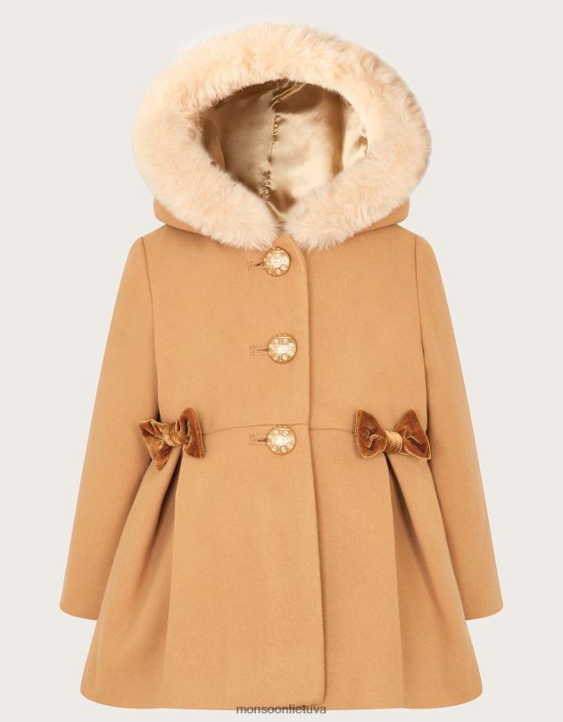 Monsoon Kūdikio lankelis dirbtinio kailio paltas su gobtuvu mergina kupranugaris apranga DPXBJ2069