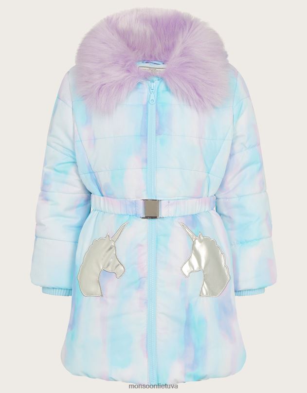Monsoon akvarelinis vienaragis paminkštintas paltas mergina dramblio kaulo apranga DPXBJ1729