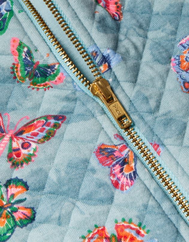 Monsoon dygsniuota bomber striukė su drugelių raštais vaikai mėlyna (vandens) apranga DPXBJ1935