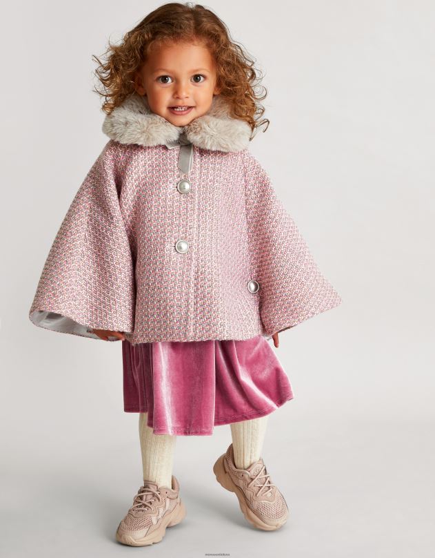 Monsoon kūdikio tvido pelerina mergina pilka apranga DPXBJ2084