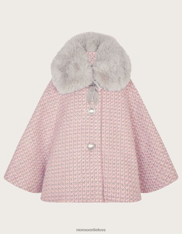 Monsoon kūdikio tvido pelerina mergina pilka apranga DPXBJ2084