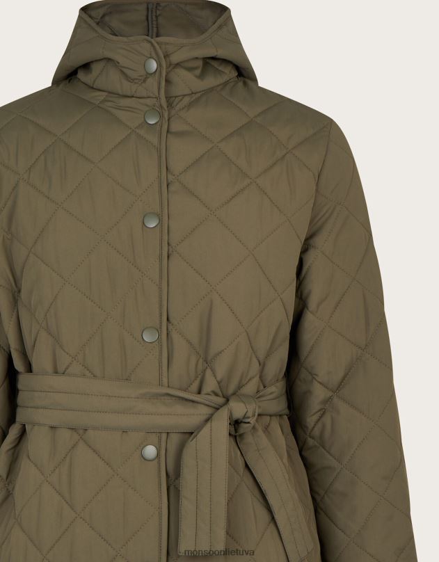 Monsoon mini me dygsniuotas paltas su gobtuvu mergina žalia (chaki) apranga DPXBJ1884