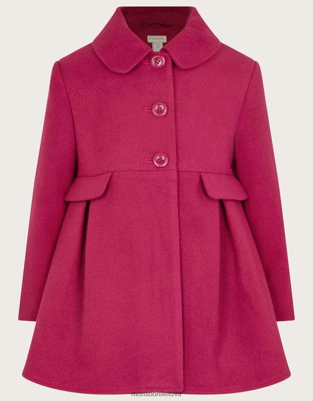 Monsoon sijonuotas paltas mergina rožinė (rausvai raudona) apranga DPXBJ1710