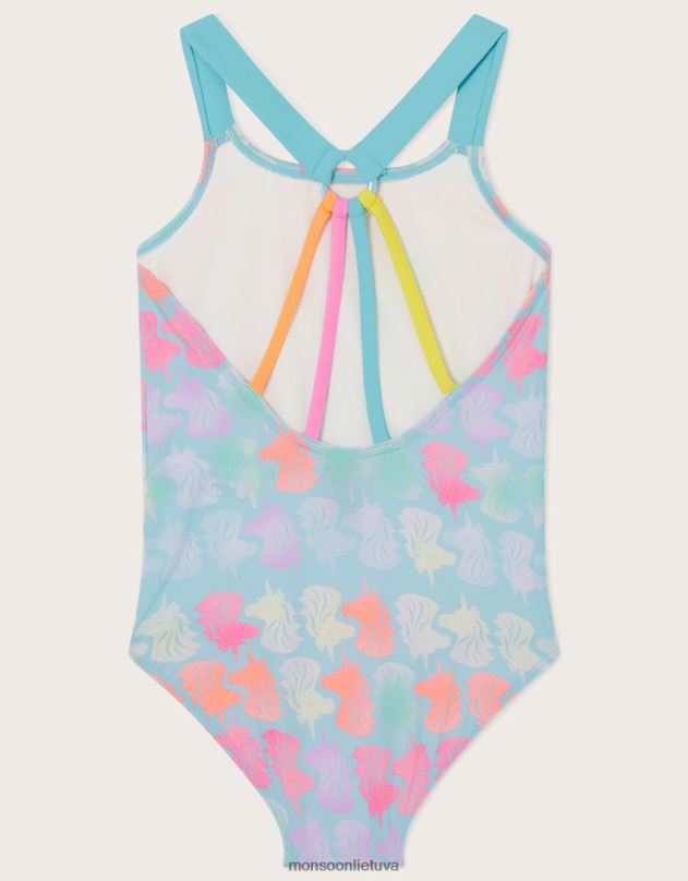 Monsoon Unicorn heads su dirželiu atgal maudymosi kostiumėlis mergina mėlyna (turkio) apranga DPXBJ1610