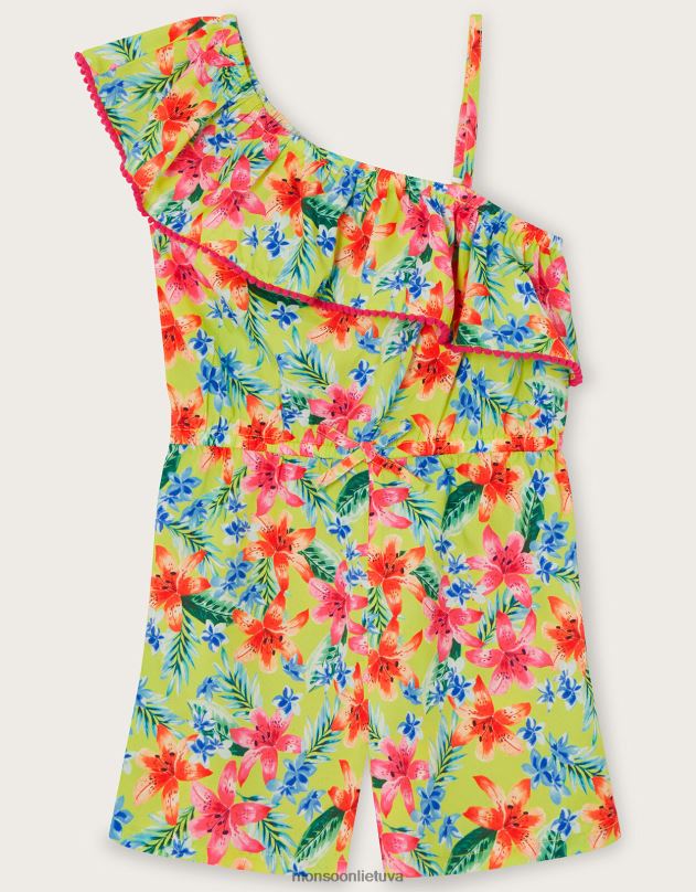 Monsoon atogrąžų kostiumas ant vieno peties mergina žalias (laimas) apranga DPXBJ1717