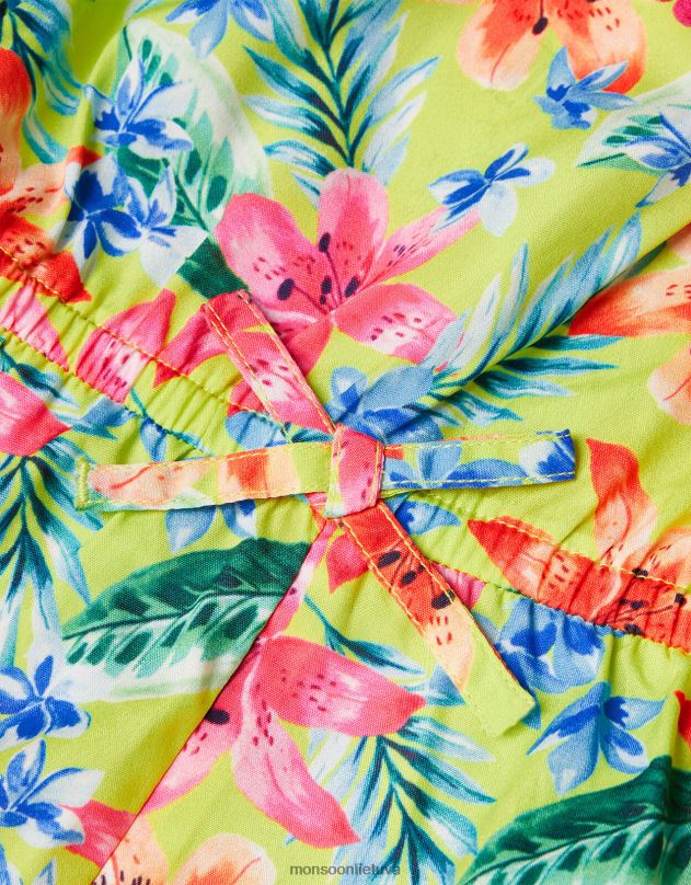 Monsoon atogrąžų kostiumas ant vieno peties mergina žalias (laimas) apranga DPXBJ1717