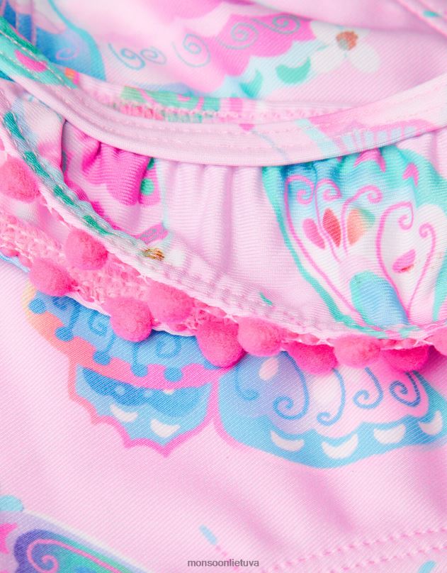 Monsoon drugelių raštų pom-pom tankini rinkinys mergina rožinė (šviesiai rožinė) apranga DPXBJ1953