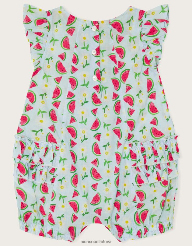 Monsoon kūdikių arbūzo raštų šliaužtinukas mergina mėlyna apranga DPXBJ2086