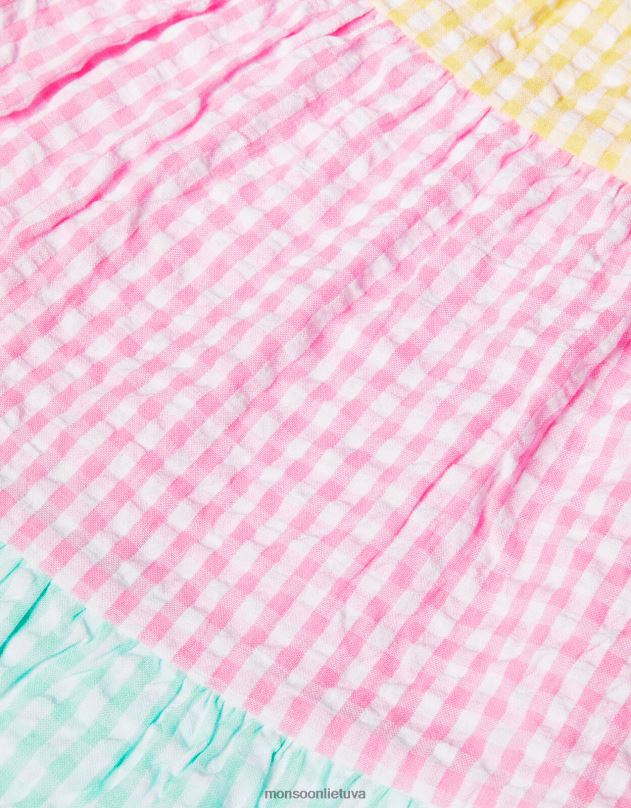 Monsoon kūdikio gingham spalvos blokinė suknelė vaikai keli apranga DPXBJ2160
