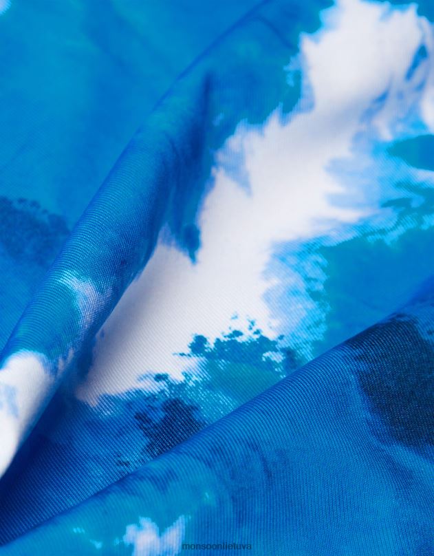 Monsoon marmurinis maudymosi kostiumėlis iš perdirbto poliesterio mergina mėlyna (navy) apranga DPXBJ1983