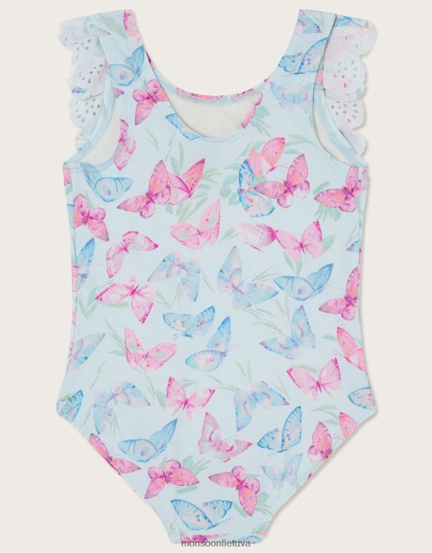 Monsoon maudymosi kostiumėlis su kūdikiu drugelio lazeriu mergina mėlyna apranga DPXBJ2145